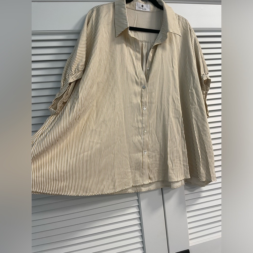 Everyday Chic Boutique Button Down Swing Top. Cre… - image 4